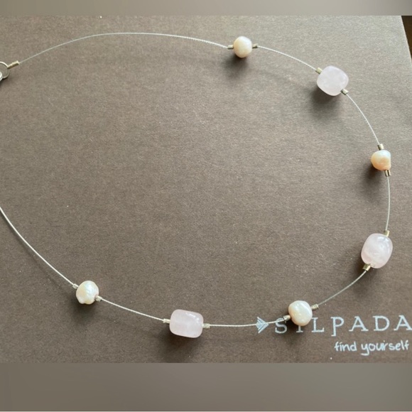 Silpada Vintage Sterling *Rose Quartz & Pearl Necklace - Picture 8 of 8
